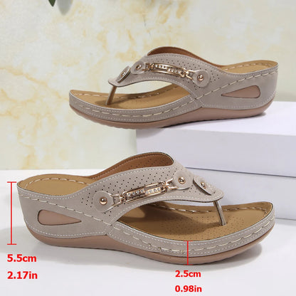 Orthopädische Damensandalen Sommer Orthopädische Flip-Flops mit Fußgewölbestütze Rutschfeste Hausschuhe mit dicker Sohle für den täglichen Gebrauch am Strand