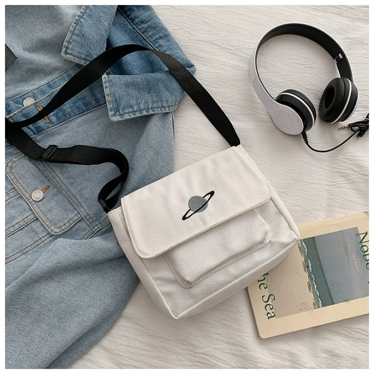 Borsa a tracolla per studenti con collage casual Borsa piccola da donna Borsa a tracolla in tela per donna Borse a tracolla con stampa Bolsas Sac