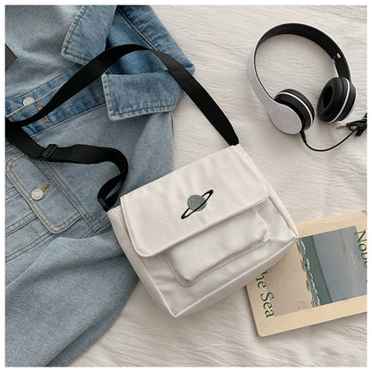 Borsa a tracolla per studenti con collage casual Borsa piccola da donna Borsa a tracolla in tela per donna Borse a tracolla con stampa Bolsas Sac