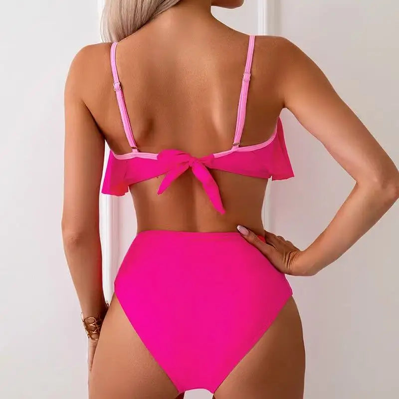 2026 New Sexy Brazilian Bikini Set Ruffle Swimwear Women Push Up Swimsuit High Waist Print Floral Bathing Suit Biquini Female