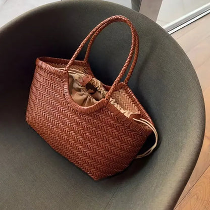 Borsa da donna in paglia intrecciata 2in1 Borsa da ascella in paglia con tracolla regolabile Borsa a tracolla per gnocchi di grande capacità per borsa a secchiello da spiaggia estiva