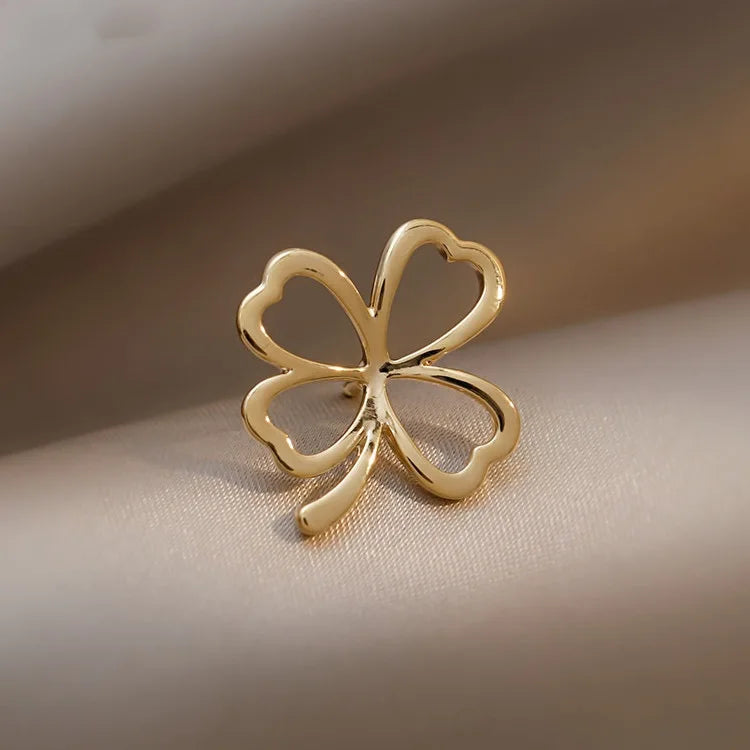 Verde Rosso Cristallo Strass Quadrifoglio Fiore Spille Spille Spille Gioielli Accessori di abbigliamento Spilla per le donne 2024