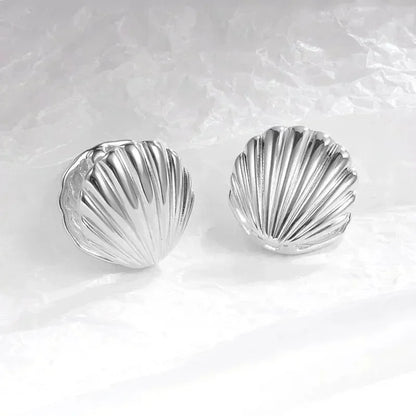 Nuovi orecchini a bottone in argento antico con personalità di conchiglia stereo gotica per uomo donna Ognissanti gioielli punk regalo accessorio per le vacanze