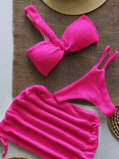 Sexy One-Shoulder-Bikini-Set für Damen mit Cut-Outs, hoher Taille, rückenfreier Badeanzug mit herausnehmbaren Polstern, Sommerstrandmode