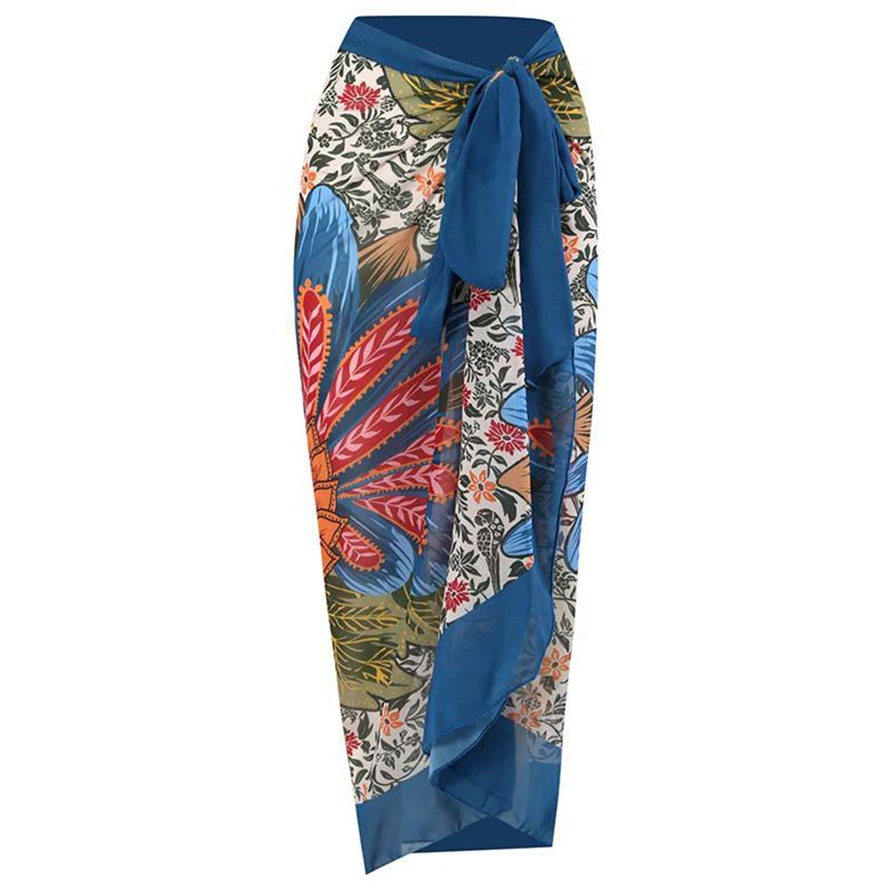 Nuovo Abito da Spiaggia Sexy con Stampa Retrò 2026, Copricostume Lungo, Gonna per Feste, Costume da Bagno, Abbigliamento da Spiaggia