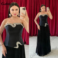 Gabriellar eleganti abiti da sera con strass Dubai senza maniche a trapezio in chiffon pieghe eleganti abiti da festa personalizzati