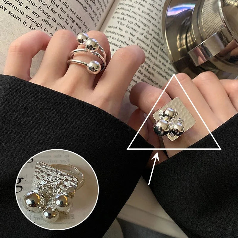Anello goccia d'acqua in argento sterling 925 per le donne regalo geometrico punk esagerazione tendenza accessori gioielli Hiphop Dropshipping