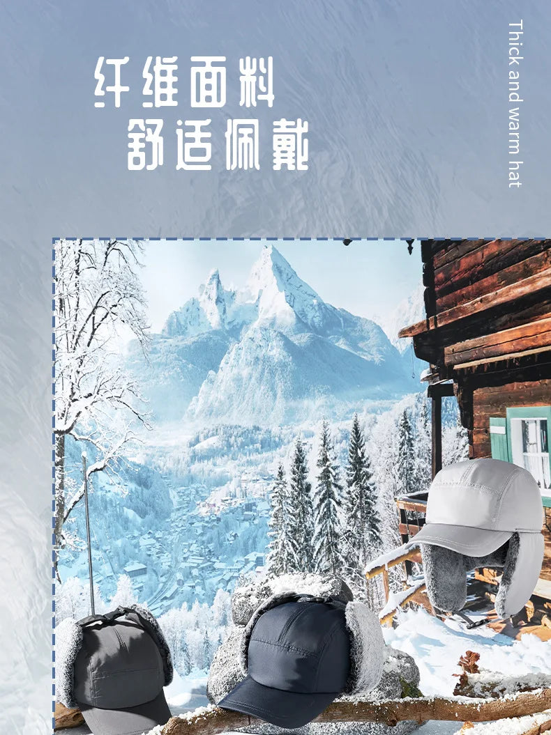 Uomo Inverno Trapper Aviator Trooper Paraorecchie Caldo Russo Impermeabile Cappello da sci Bomber Berretto Caldo Protezioni per le orecchie Cappelli da baseball di grandi dimensioni