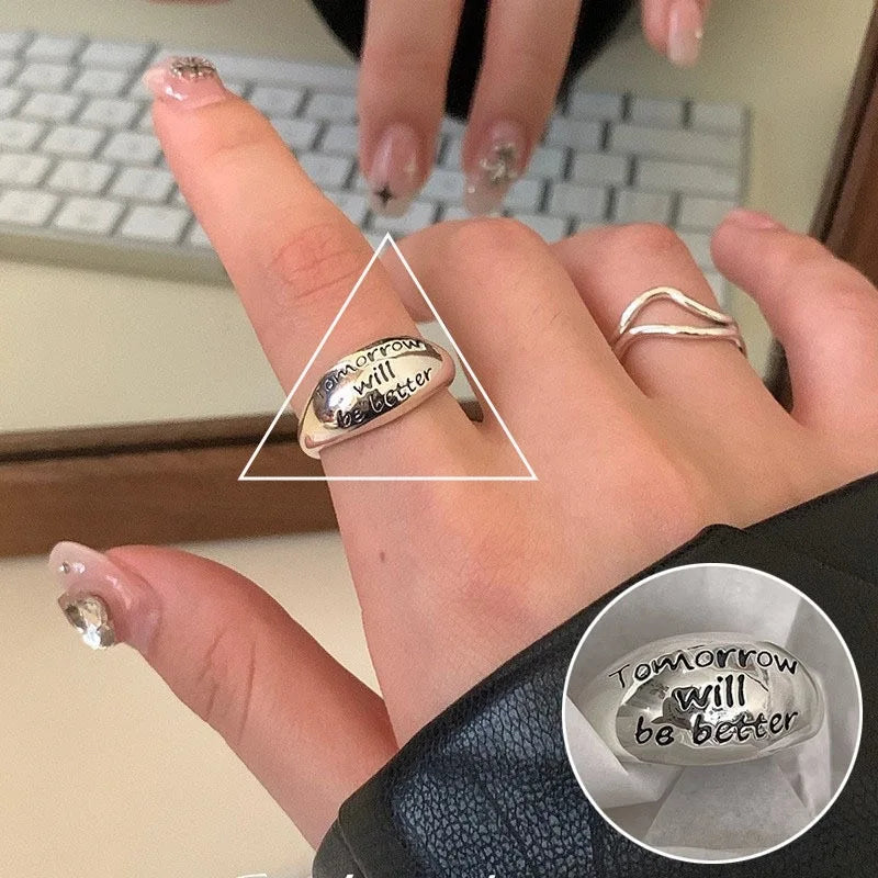 Anello goccia d'acqua in argento sterling 925 per le donne regalo geometrico punk esagerazione tendenza accessori gioielli Hiphop Dropshipping
