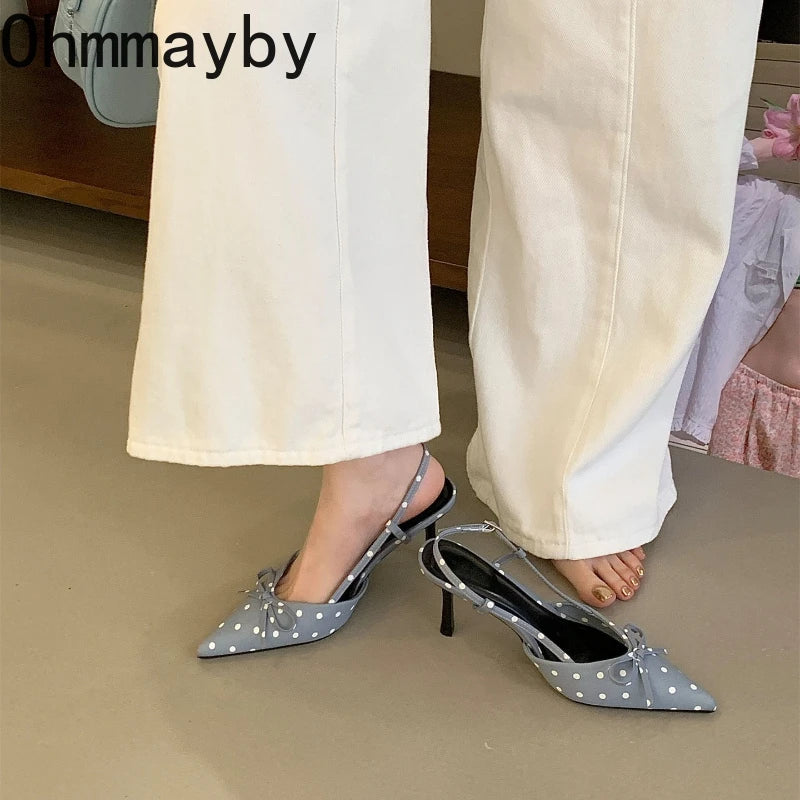 Sandales d'été à talons hauts pour femmes, mules élégantes en satin avec nœud papillon, chaussures de soirée