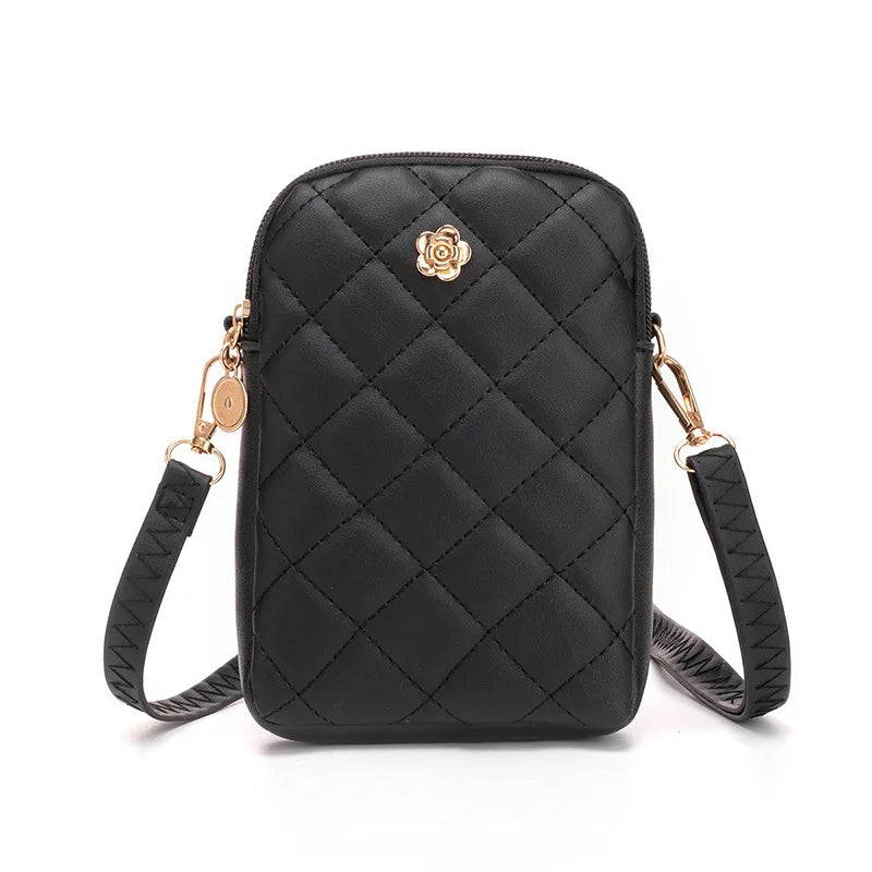 Nuovo 2025 Nuova borsa a tracolla in PU Borse centinaia e semplici Mini borsa per cellulare da donna Borse a tracolla Borse quadrate piccole estive