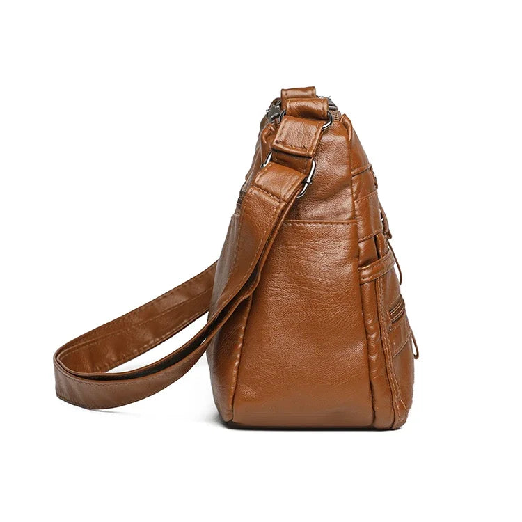 Borsa a tracolla in pelle da donna Tracolla regolabile Chiusura con cerniera Borsa per donna Viaggio Lavoro Borsa a tracolla casual quotidiana