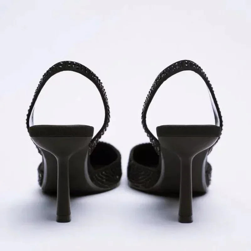 Damensandalen Sommer Neu Frühling Elegante Damen High Heels Spitze High Heels Mode Damenschuhe Sandalen