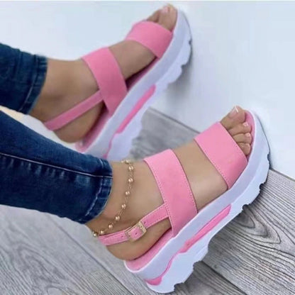2025 Sandali estivi per le donne Sandali con plateau moda Zeppa Scarpe casual Sandali con tacco leggero Mujer Infradito Zapatos