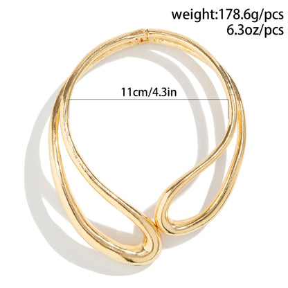 Salircon Girocollo con colletto geometrico esagerato in metallo Collana regolabile color oro gotico Gioielli da collo tribale africano da donna