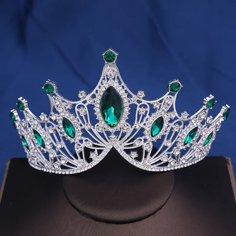 Corona da sposa Barocca Vintage Principessa Regina Copricapo Tiara di cristallo per le donne Corona da sposa Accessori per capelli Gioielli