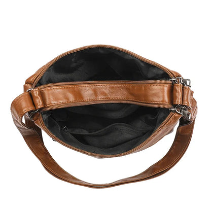 Borsa a tracolla in pelle da donna Tracolla regolabile Chiusura con cerniera Borsa per donna Viaggio Lavoro Borsa a tracolla casual quotidiana