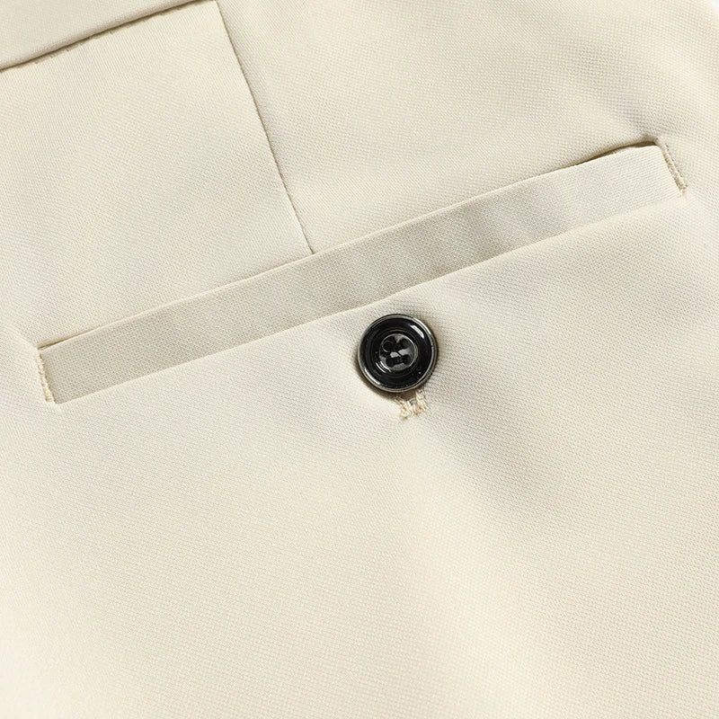 29-42 Pantaloni estivi da uomo Pantaloni casual elasticizzati dritti sottili senza traccia, senza tessuto da stiro, sensazione setosa e fresca