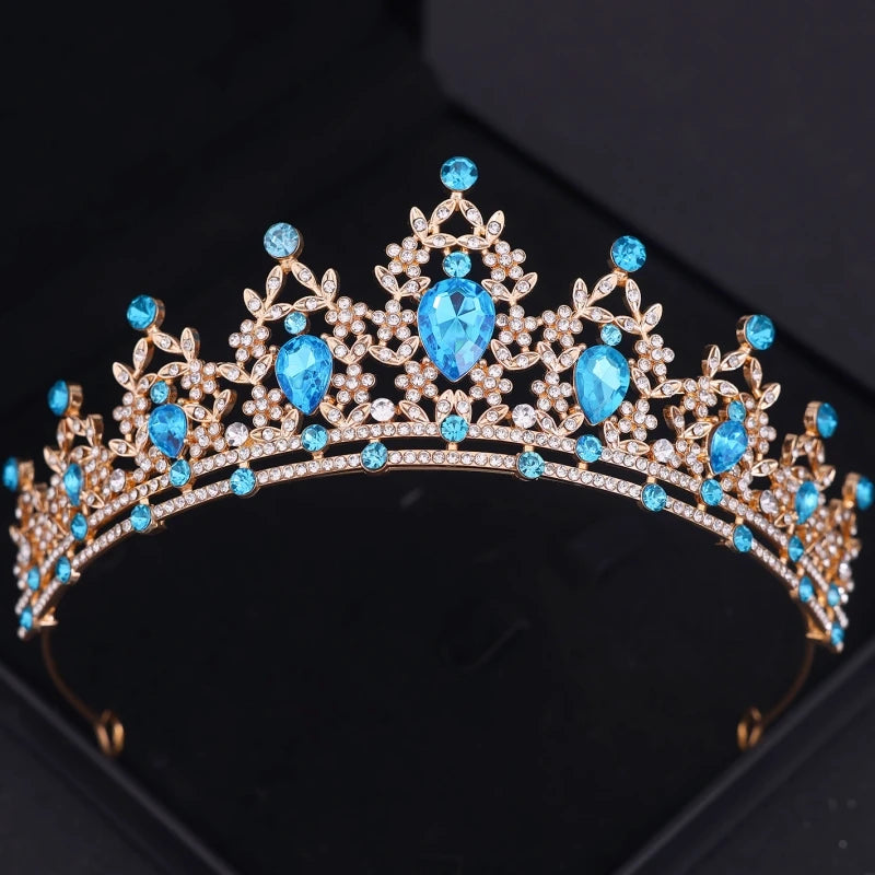 Diademi e corone di cristallo barocchi Festa con strass Prom Diadema Fascia da sposa Accessori per capelli da sposa Gioielli Corona Tiara Regalo