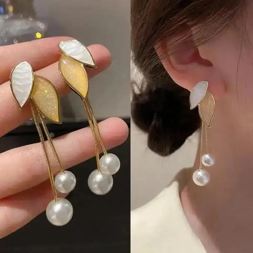 925 Ago D'argento Coreano Moda Perla Nappa Orecchini Per Le Donne Gioielli 2024 di Tendenza delle Nuove Donne di Lusso Zircone Orecchini di Perle