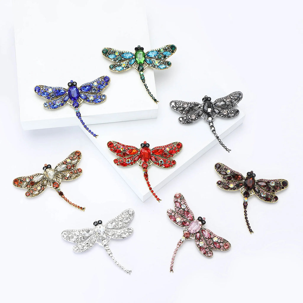 Spille a Forma di Libellula con Strass alla Moda per Donne e Unisex, Distintivi a Forma di Insetti, Accessori per Ufficio, Feste, Zaini, Regali, Gioielli