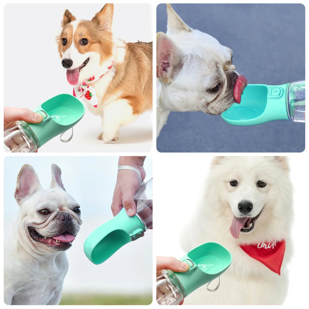 550ML Pet Bottiglia d'acqua portatile per cani Escursionismo all'aperto Ciotole per cani di piccola taglia media Gatti Chihuahua Bulldog Forniture per animali domestici