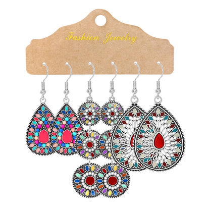 Orecchini da donna multi-stile stile Boho Forma geometrica Ciondola i gioielli dell'orecchio abbinano vari regali per decorazioni per feste