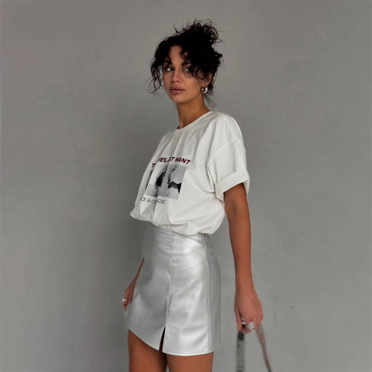 Moda europea americana lettera stampa grafica maglietta da donna anni '90 design Y2K Hip Hop High Street maniche corte coppia top