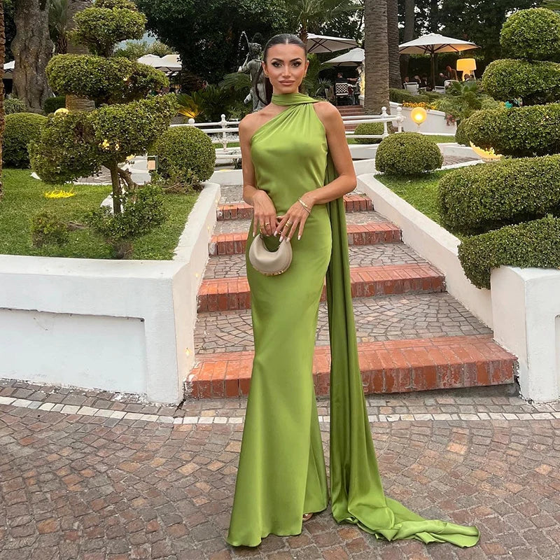Abito Lungo Sexy Senza Maniche con Nastro, Elegante Vestito da Donna Slim in Raso con Schiena Scoperta e Lacci, Abito da Festa alla Moda 2026, Tinta Unita, per Vacanze, da Donna