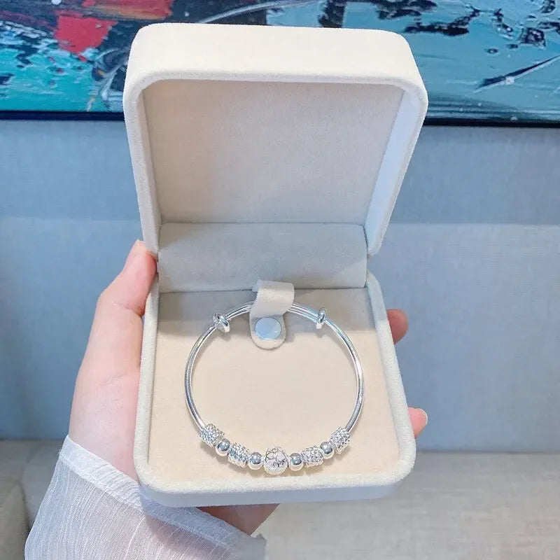 Braccialetti con perline portafortuna con ciondolo color argento per braccialetti da donna, festa di moda, fidanzamento, matrimonio, marchi popolari