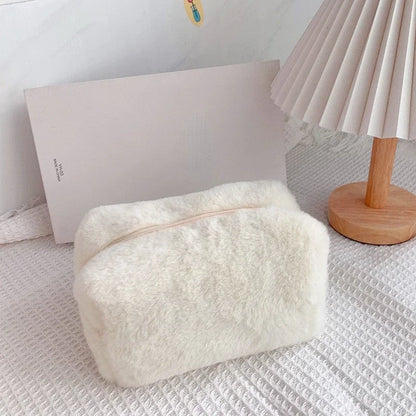 Borse per il trucco in pelliccia di leopardo per le donne Borsa per cosmetici da viaggio morbida Custodia per organizer Custodia per borse da donna per ragazze