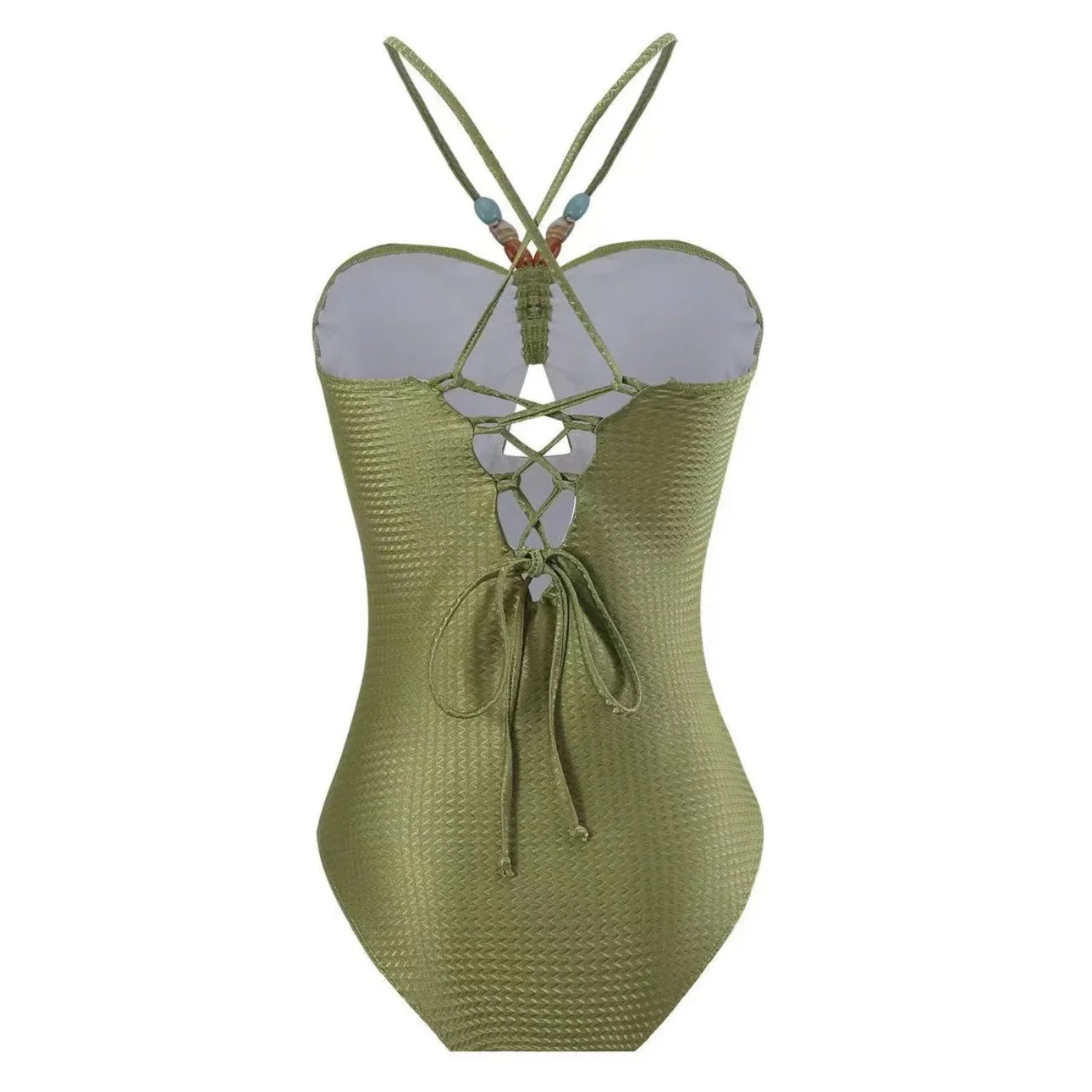 Printed One-Piece Bikini Set Women's Beachwear Tummy Covering Slimming Southeast Asian Sun Protection Style