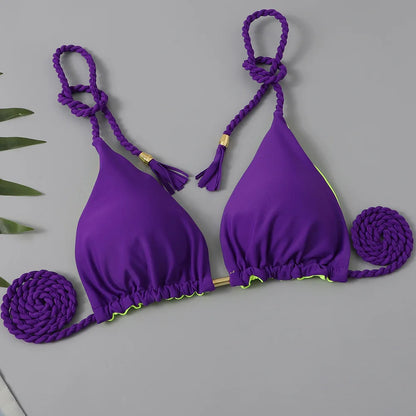 Costume da bagno donna bikini set bikini sexy con coulisse costumi da bagno leopardo due pezzi costume da bagno costume da bagno bikini con lacci biquinis