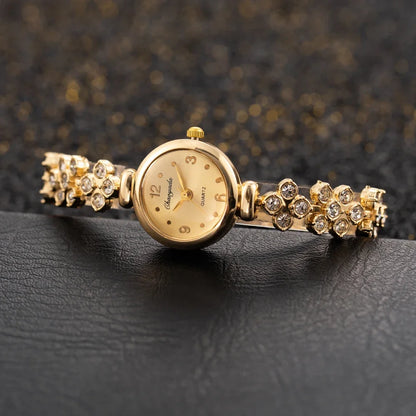 Orologio da polso da donna di lusso Orologi in oro con strass alla moda per donna Orologio da polso al quarzo da donna semplice ed elegante montre femme