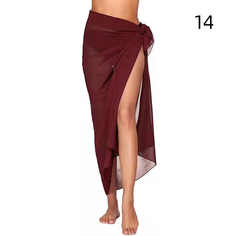 Jupes de plage sexy pour femmes, jupes de plage en mousseline, paréo long, serviette de plage, écharpe de bikini sexy