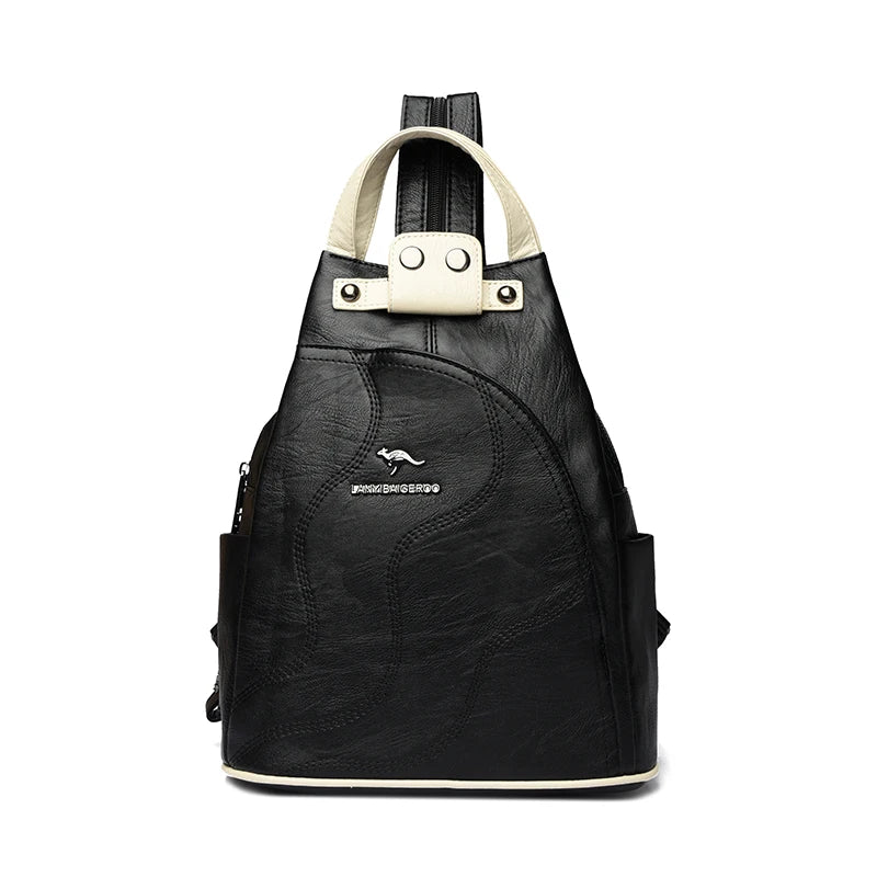 Zaini in pelle da donna Borsa da petto femminile con cerniera Zaino da viaggio Zaino da donna Mochilas Borse da scuola per ragazze adolescenti Sac A Dos