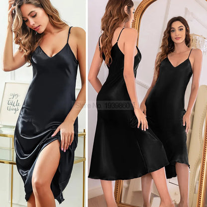 Camicia da notte estiva Ruffles Lady Nightwear camicia da notte raso senza spalline gonna intimo Lingerie Sexy vestiti per la casa accappatoio