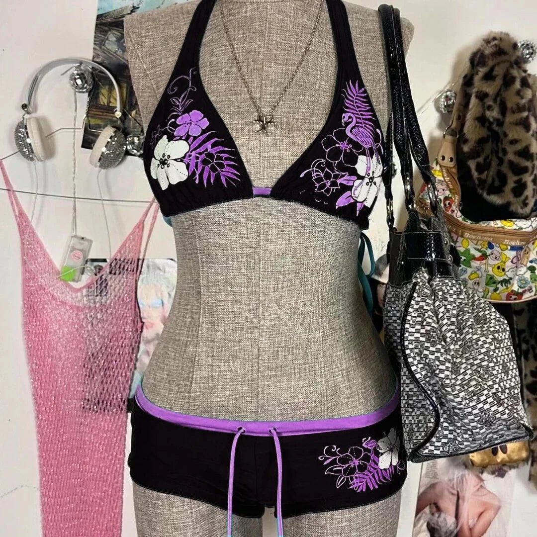 Tendance mode printemps/été Bikini sexy Y2K Ins Design de niche européen et américain Ensemble maillot de bain sexy et ajusté