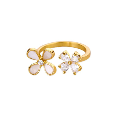 Anelli con fiori grandi esagerati in acciaio inossidabile per le donne Anello da dito con girasole color oro Regalo di gioielli estetici di moda femminile