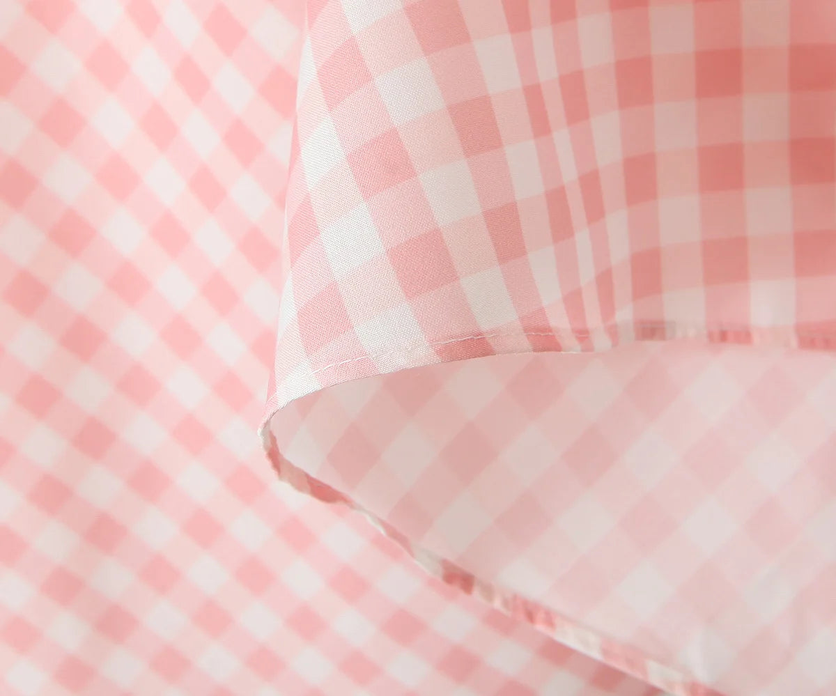 YENKYE Abito estivo da donna sexy senza schienale scozzese rosa con scollo all'americana a vita bassa Abiti da festa eleganti Abito da vacanza