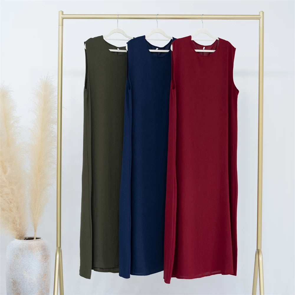 Ramadan Nero Bianco Dubai Abiti di Preghiera Donne Turchia Islam Musulmano Modesto Jersey Sotto Abaya Dress Kebaya Robe Femme Musulmane