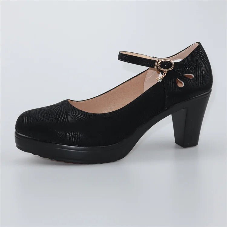 Plus Size 32-43 Block Heel Platform Shoes Women Pumps 2025 Spring High Heels Shoes Ladies Office Shoe Elegant Wedding Shoes