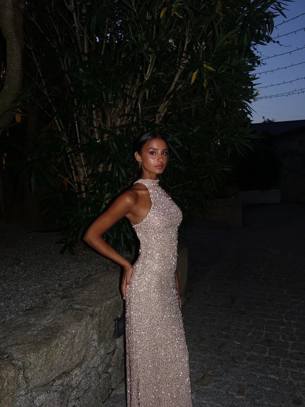 Abito lungo senza maniche senza schienale chic da donna Elegante coltivare la stessa veste 2026 Abiti con lacci temperamento stile sexy