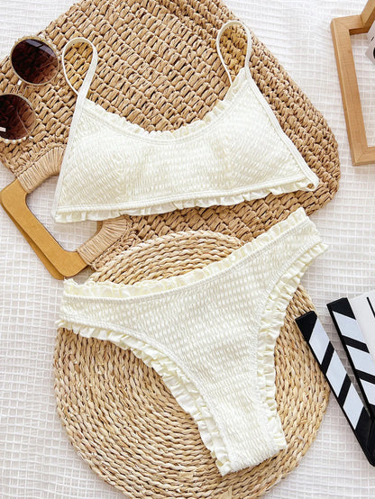 Damen Bademode Sexy Bikini Sommer Strandmode Solide Bademode Femininer Bikini-Set Damen Badeanzug Trikini Dropshipping