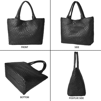 Borsa tote in tessuto Borsa da donna Borse a tracolla in pelle vegana - Borse tote da spiaggia estive alla moda - Borse da viaggio grandi