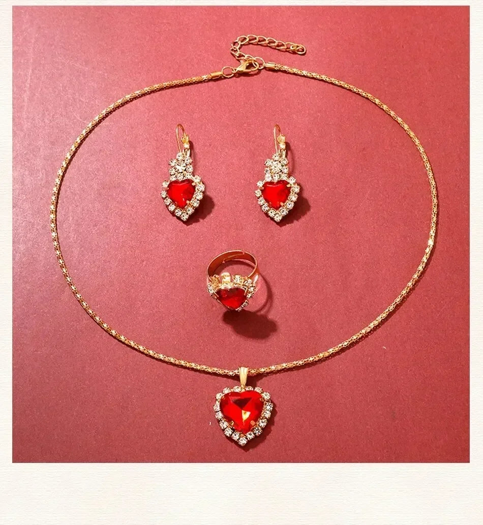 Orologio di lusso dorato da donna anello collana orecchino strass moda orologio da polso Casual da donna bracciale orologi Set di gioielli