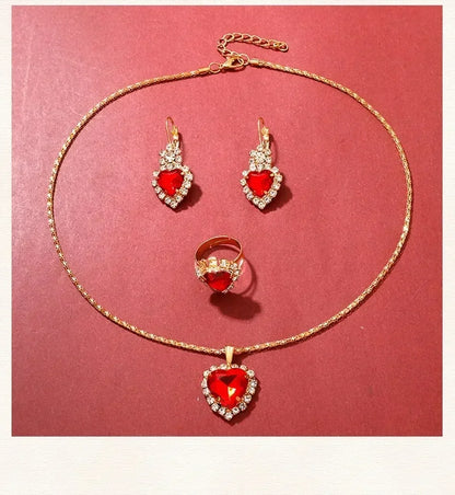 Orologio di lusso dorato da donna anello collana orecchino strass moda orologio da polso Casual da donna bracciale orologi Set di gioielli