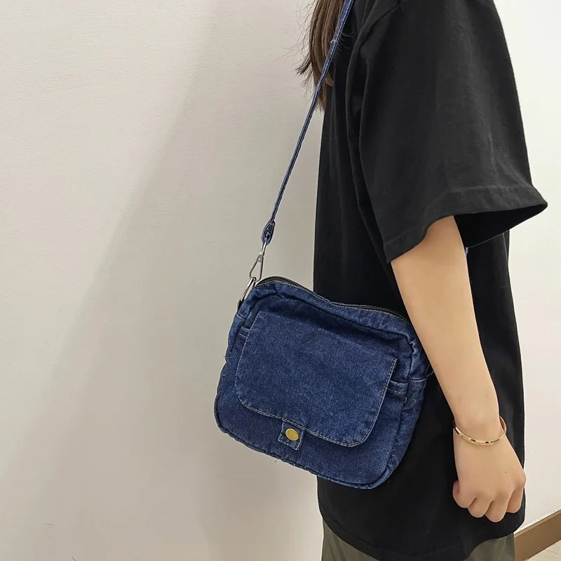 Borsa da donna Casual in Denim 2023 borse a tracolla a tracolla estive di tendenza per borse e borsette per telefono da studente borsa a tracolla per Jeans