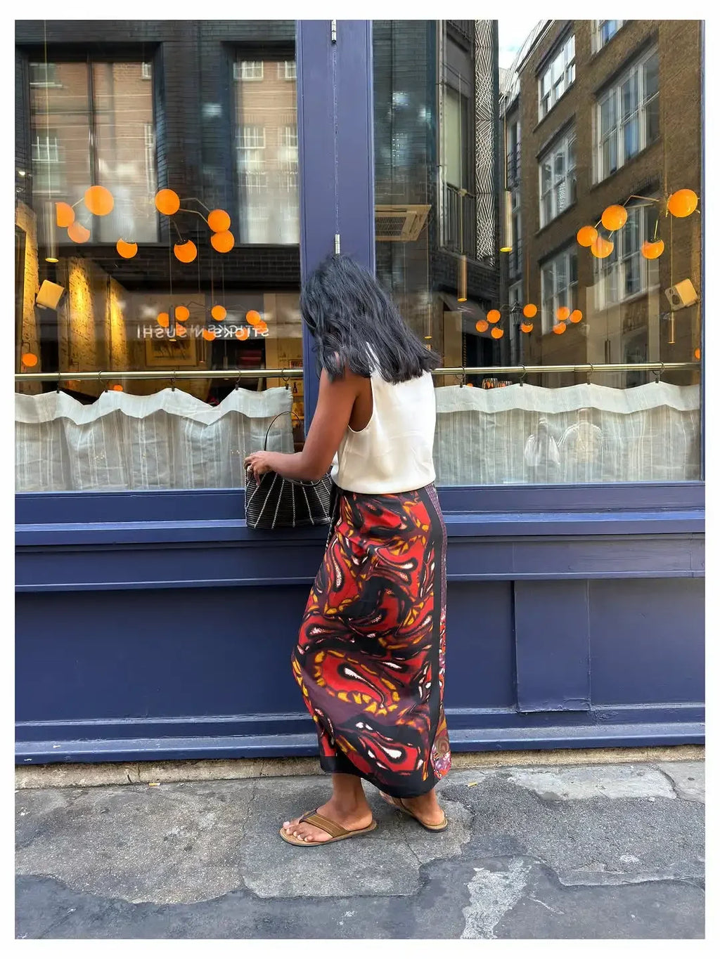 Gonna midi avvolgente da donna con stampa boho, in raso, a vita alta, con spacco, ampia e lunga, nuova collezione estate 2026, abbigliamento da strada per le vacanze.