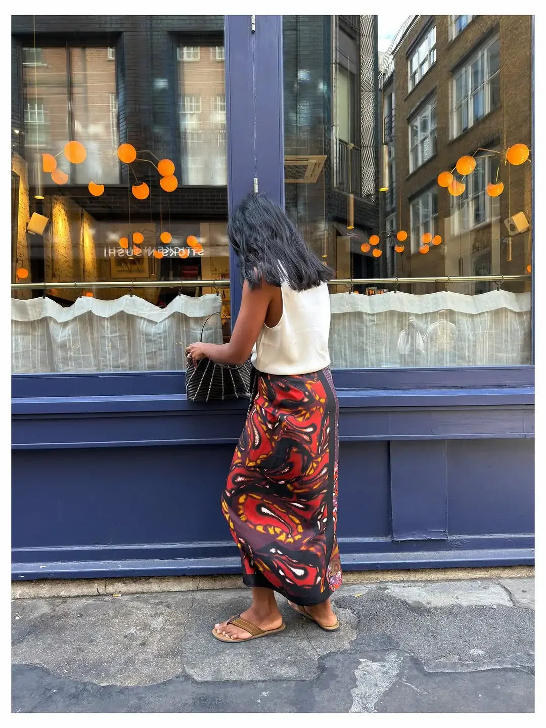 Gonna midi avvolgente da donna con stampa boho, in raso, a vita alta, con spacco, ampia e lunga, nuova collezione estate 2026, abbigliamento da strada per le vacanze.